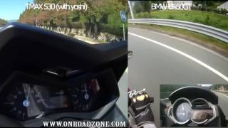 YAMAHA TMAX 530 vs BMW C650GT Acceleration!