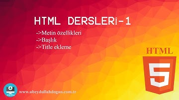 HTML dersleri -1 Html dosyası oluşturma ve Metin işlemleri