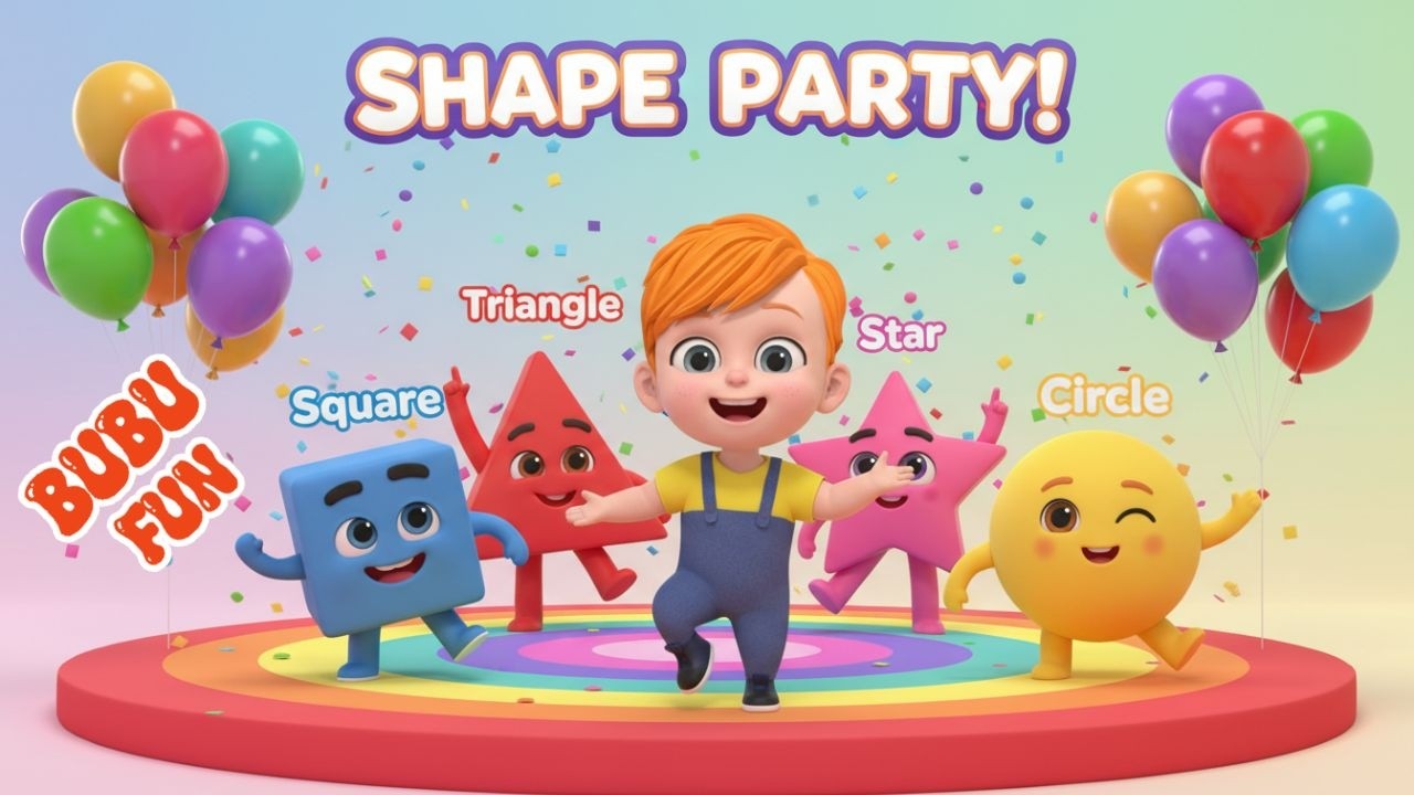 Shape Party Song for Kids | Learn Shapes with Fun & Dance | Circle Square Triangle Song