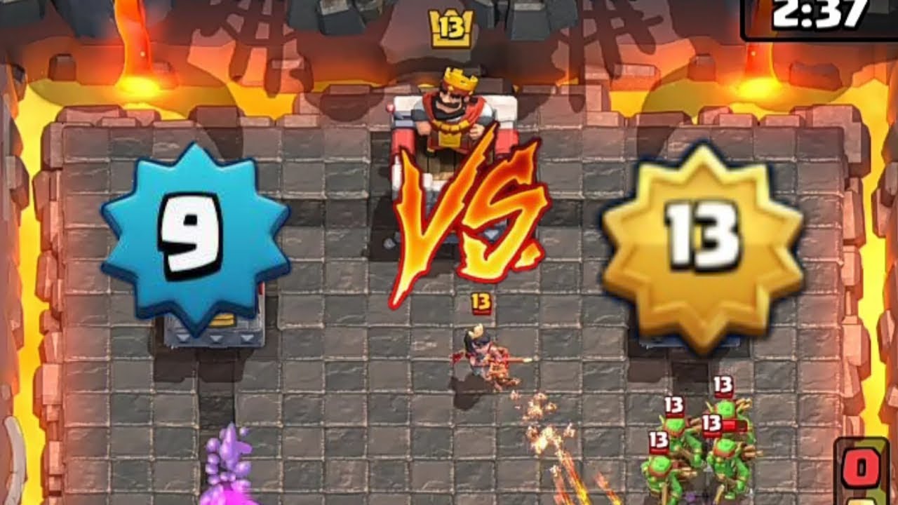 King level 9 vs king Level 13. Clash Royale Ladder push 5000+ with Log