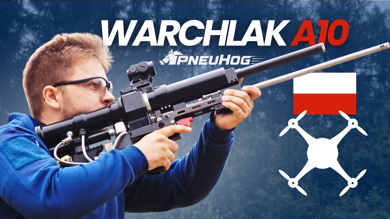 M.D. Shooting video still of live-fire testing against drone targets with the Warchlak system