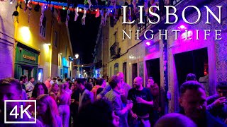 Nightlife in Lisbon Portugal - BAIRRO ALTO Lisboa MAY 2022 - 4K ASMR