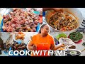 COOK WITH ME For MY FAMILY Of 6 In MY NEW KITCHEN !! AFANG SOUP WITH GOAT MEAT & CHICKEN STEW .