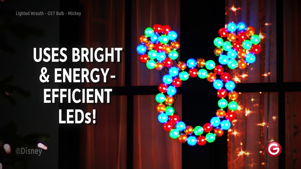 mickey mouse led lighted wreath youtube