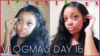 Applying my wig with NO baby hairs + Raw hair care tips ft Yummy Hair | Vlogmas Day 16