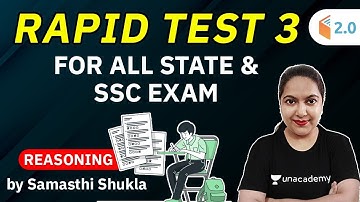 4:00 PM - All State & SSC Exams | Reasoning by Samashti Shukla | Rapid Test-3
