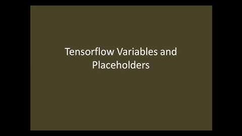 Tensorflow Variable and Placeholder