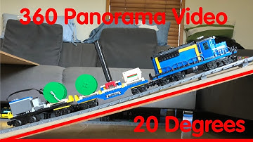 Climbing 20 Degrees Incline With A LEGO Train (360 Panorama Video)