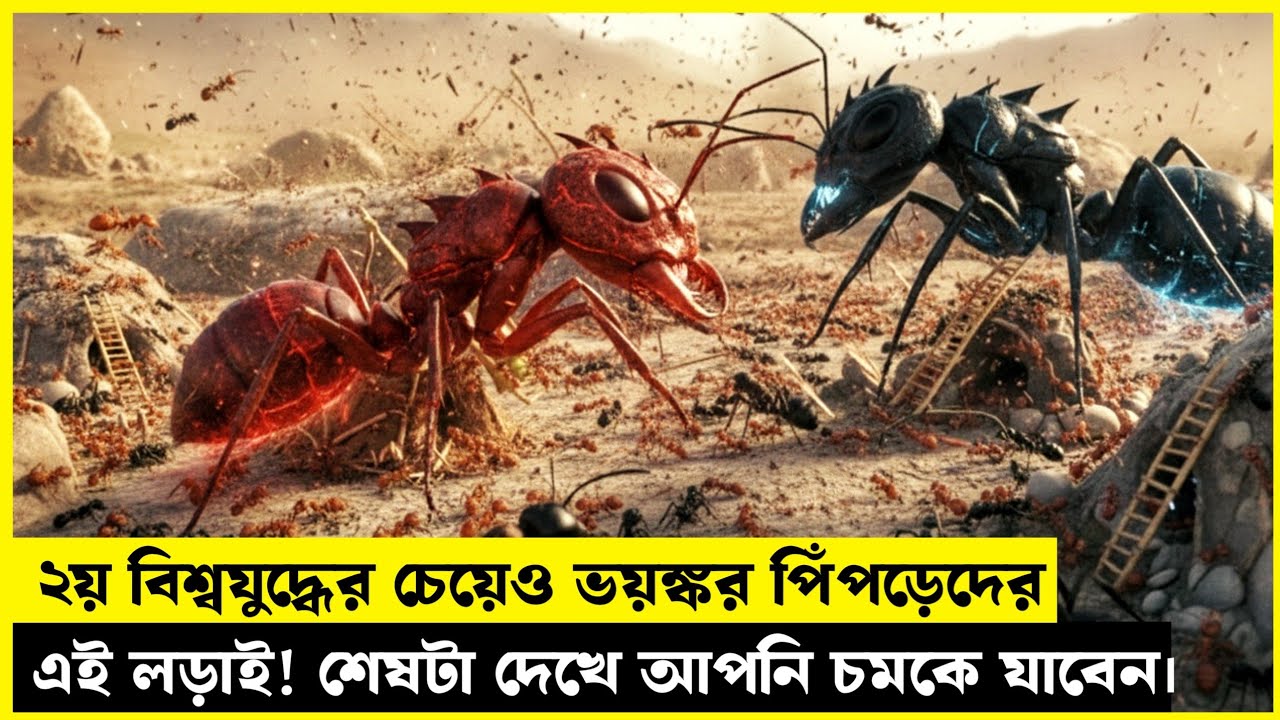 লাল পিঁপড়ে ও কালো পিঁপড়েদের ইতিহাসের সবচেয়ে বড় যুদ্ধ।Movie explain in bangla! 