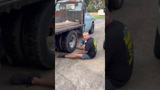 56 Chevy Dually new tires but has split rims! 4th of July Parade prep @burge5