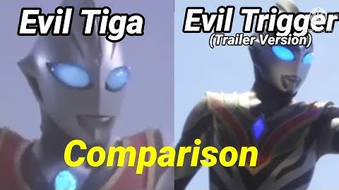 Evil Tiga vs Evil Trigger First Look Appearance Comparison 邪悪なトリガーが最初に登場