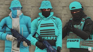 GTA V - 5 Easy Tryhard Outfits Tutorial #151 (Cyan Outfits 2023)