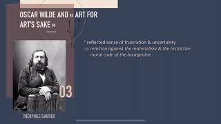Oscar Wilde: aestheticism or art for art's sake