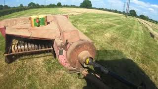 Conventional baling hay with a new Holland 268 and Ford 8240