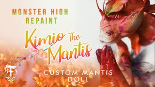 Kimio The Mantis!  Custom doll • Monster High Repaint in Orchid mantis style