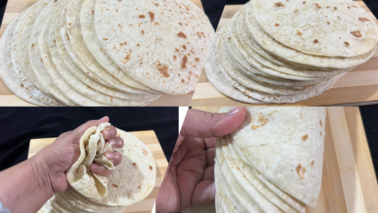 انجح واسهل خبز التورتيلا خبز الشورما بالماء المغلى بدون مواد حافظة بمكون سحري