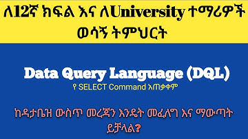 Grade 12 ICT: Unit 3.2.4 - Data Query Language (DQL)  | Full Lesson in Amharic