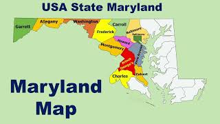 American State Maryland Map Map Of Maryland USA State Maryland Map