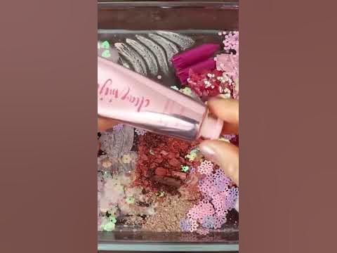 Mixing”Pink Hologram Apple” Eyeshadow and Makeup,parts Into Slime ...