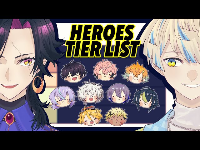 【HEROES TIER LIST】RANKING ALL THE HEROES w/ @HibachiMana ｜ヒーローランキング【NIJISANJI EN | Vezalius Bandage】のサムネイル