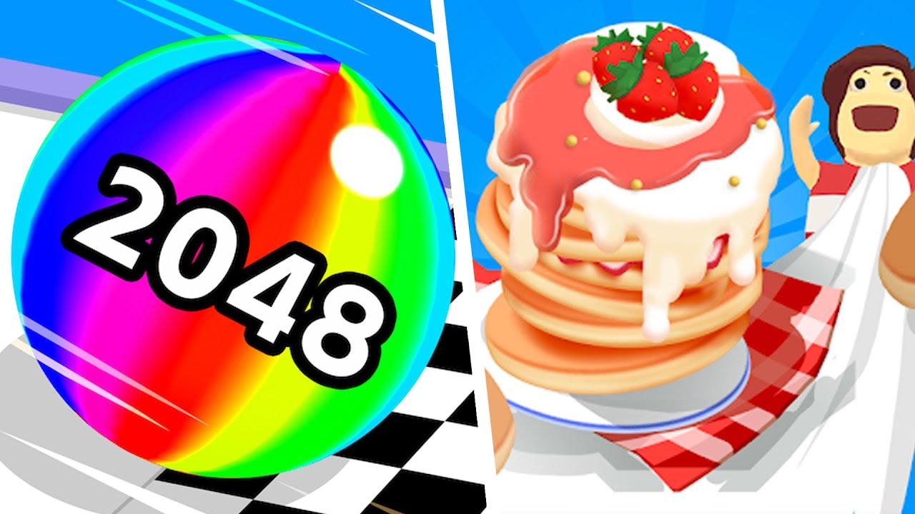 Ball Run 2048 Vs Pancake Run - All Levels SpeedRun Gameplay Android iOS Y2Q8S2J9A1Q3