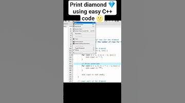 diamond💎 using C++#C++#coding#nestedloops#shorts#youtubeshorts