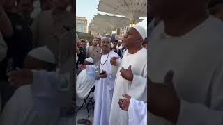 بكاء مسن سوداني في المسجد النبوي بسبب الأوضاع في السودان