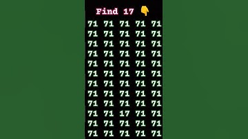 find 17 ☝️ #quiz #challenge #illusion #quiztime #puzzle #find #mathematics #ढूंढो #gkquiz