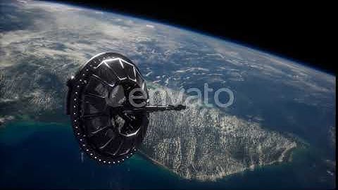 Futuristic Space Satellite Orbiting the Earth | Motion Graphics - Envato elements