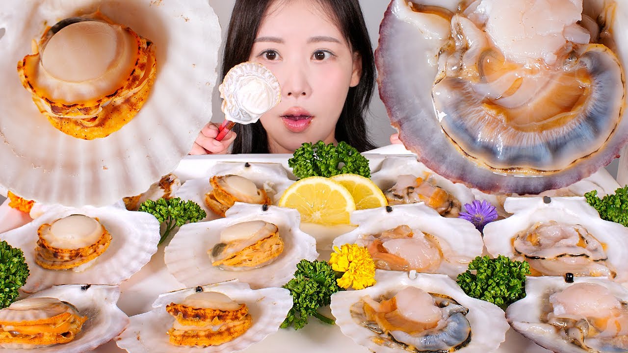 가리비에 생크림 수혈🤍 가리비찜 가리비회 먹방 [eating show] mukbang korean food