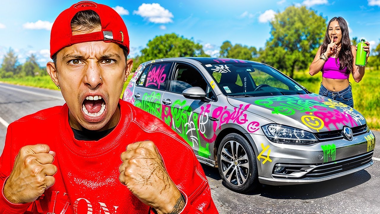 PINTAMOS el CARRO DEPORTIVO de MI PAPA @RONALD 🤡 Y ASI REACCIONÓ