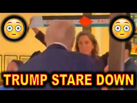 Trump STARES Down and MOCKS Protestors LAST Night at DINNER.....