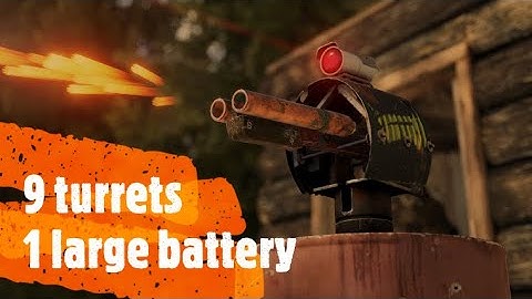 RUST ELECTRICITY TUTORIAL - 9 TURRETS FROM 1 LARGE BATTERY