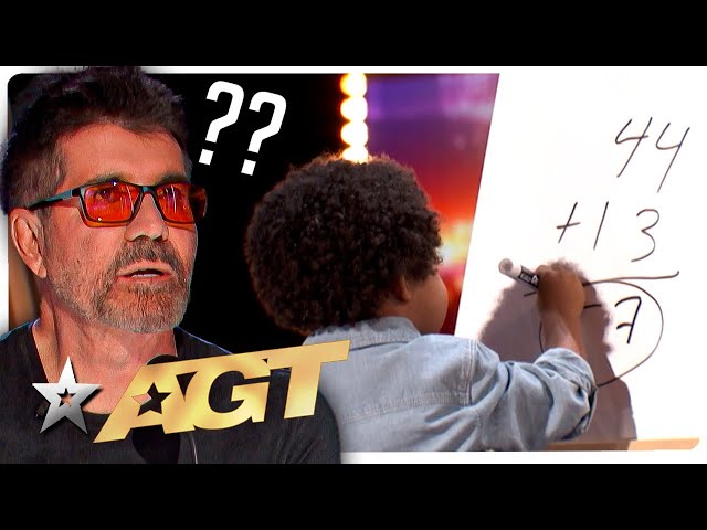 2 Year Old GENIUS Leaves Simon Cowell Feeling STUPID on America's Got Talent 2024! class=