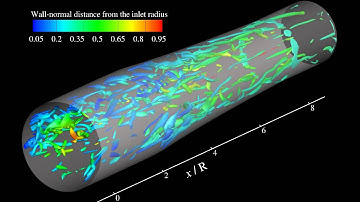 Vortical structure of turbulent flow in a contraction pipe (contraction ratio = 2)