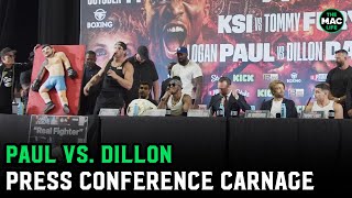 Logan Paul vs. Dillon Danis & KSI vs. Tommy Fury  Carnage at Full Press Conference