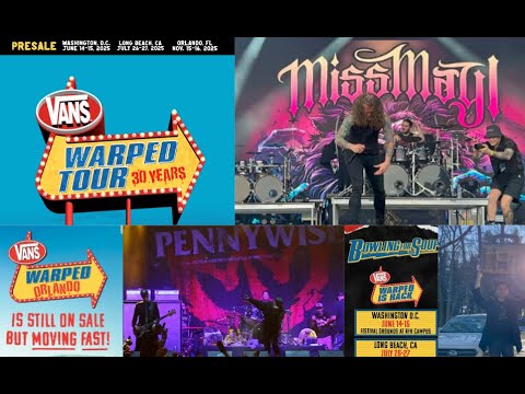 1st bands announced for ‘Vans Warped Tour‘ 2025 Simple Plan/Pennywise/Miss May I and more!