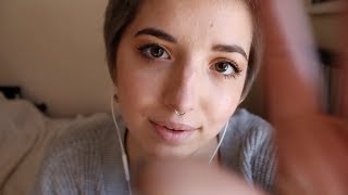 ASMR Up Close Inaudible Whispering (mouth sounds/face touching)