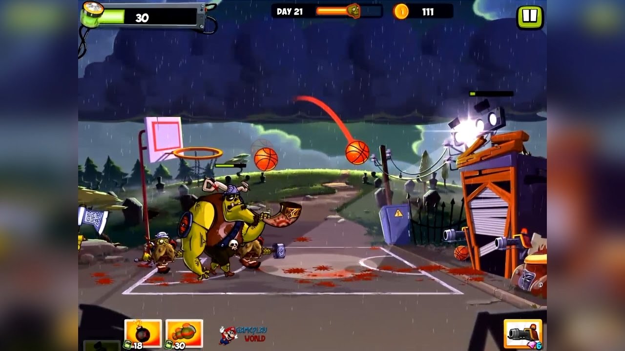 Zombie Basketball Boss Battle Day 21.The hardest Level Gameplay