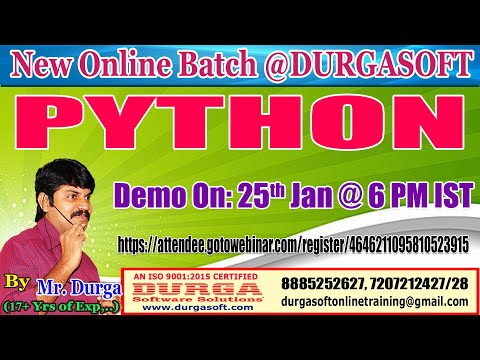 PYTHON Online Training By Mr. DURGA Sir