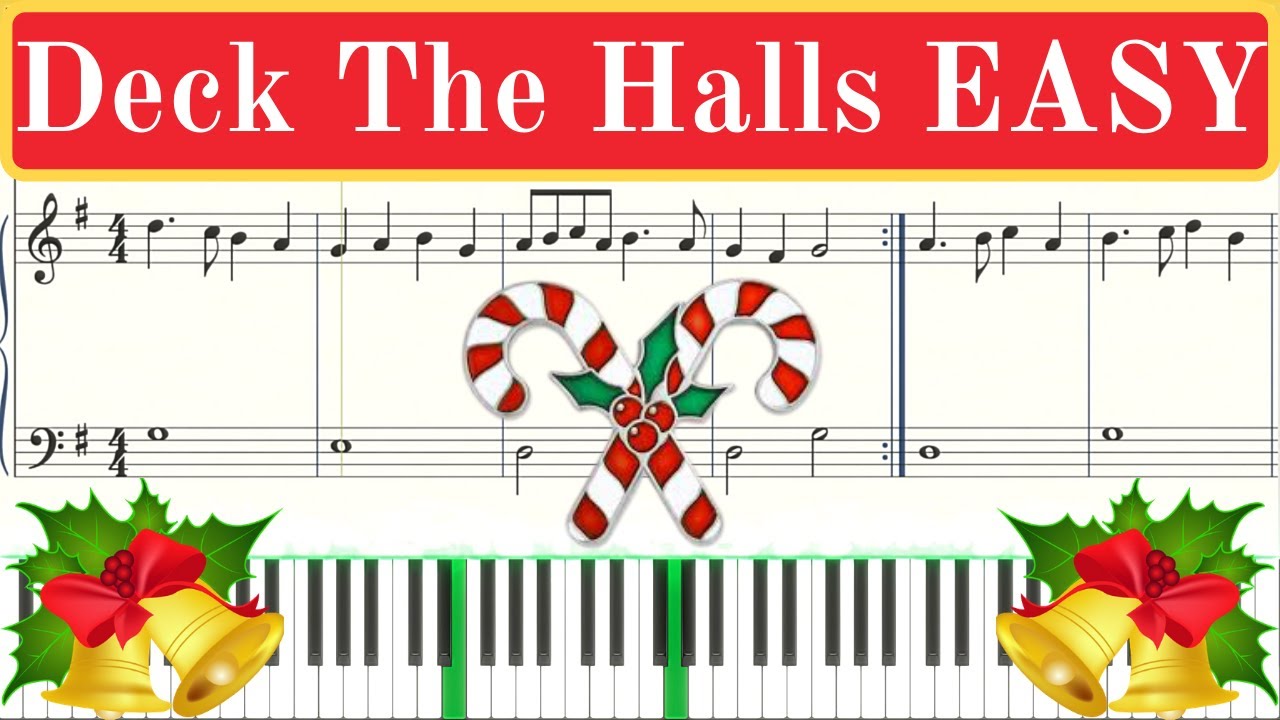 Partition piano Deck the Halls, Jouons de la musique, Noël, piano pour  débutants, partition piano facile et amusante, Noël, jouons de la musique -   France