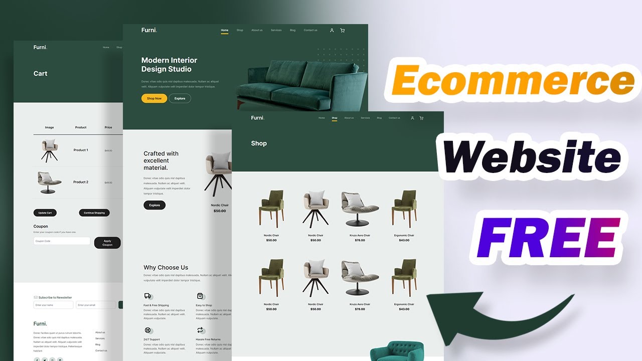 Responsive Ecommerce using HTML CSS & JavaScript | FREE - YouTube