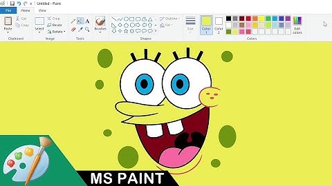 How to draw a SpongeBob wallpaper using MS Paint | Drawing Tutorial