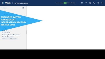 Embedded System Management: Integrated Directory Service (IDS): MiVoice Business