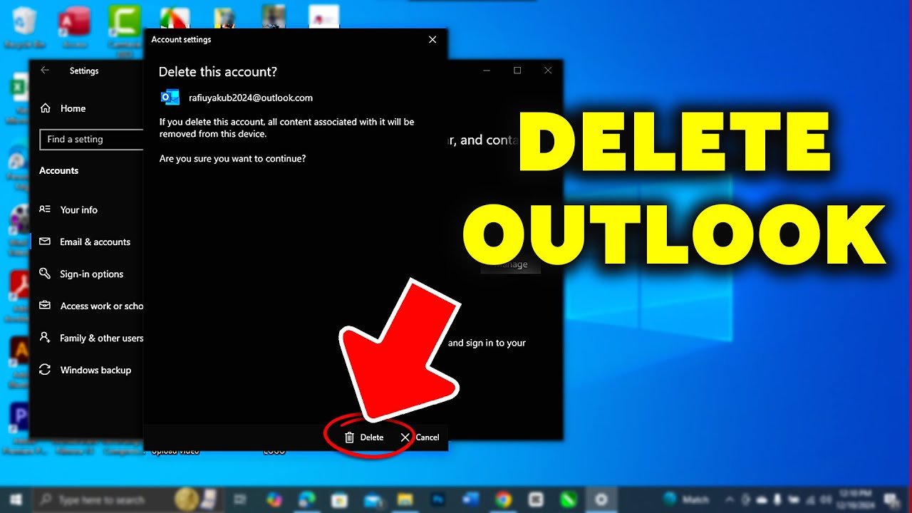 How to Delete Microsoft Outlook in windows PC - YouTube