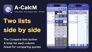 How to Use A-CalcM iPhone 2 | Two Lists Side by Side screenshot 4