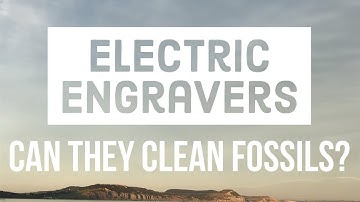 Cleaning fossils with an electric engraver
