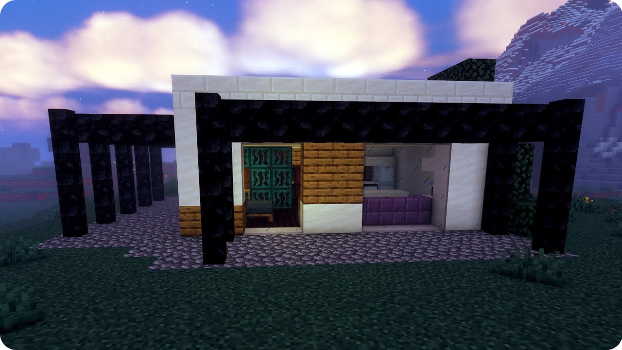 How to build a Modern House Minecraft Blackstone house decor tutorial