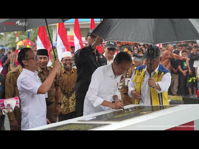 Sambutan Presiden Jokowi Resmikan Inpres Jalan di Sulteng, Kab  Banggai Kepulauan, 26 Maret 2024 class=