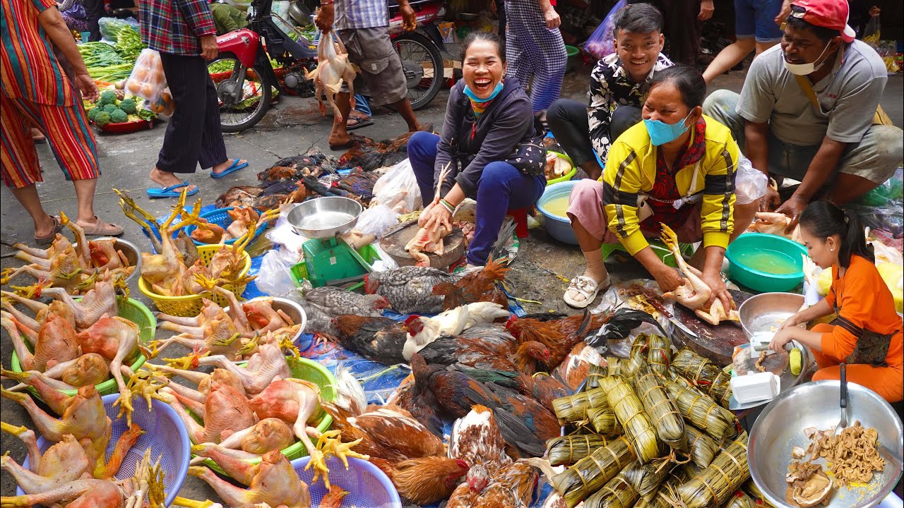 Market Compilation Cambodian Two Lively Market Compilation - Market Food Tour In Phnom ...